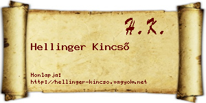 Hellinger Kincső névjegykártya