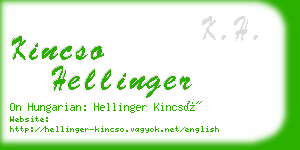 kincso hellinger business card